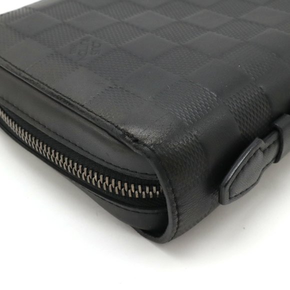 LOUIS VUITTON Damier Infini Zippy XL Second Bag Clutch Leather Onyx Black Men... - Picture 4 of 9